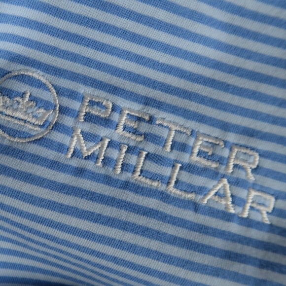 Peter Millar Blue Striped Terra Cotta Polo (XXL) SOFT ⛳️ - Picture 3 of 10